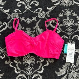 NWT Sunsets Iconic Twist Bandeau Size 34D/36C Hot Pink